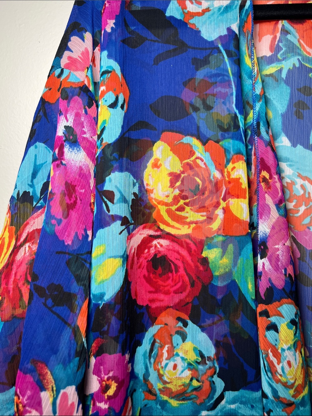 LuLaRoe Floral Kimono Shrug in Blue, Teal, Pink, Orange - Picture 2 of 4